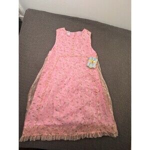 Oilily  Dress colorful Pink Overlay Summer  sz. 152 11-12 girls Vtg